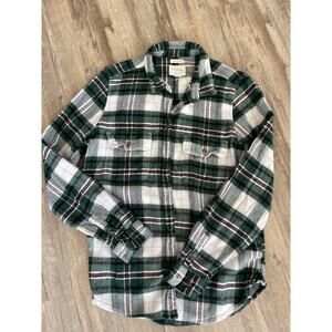 American Eagle women plaid flannel shirt green Large vintage